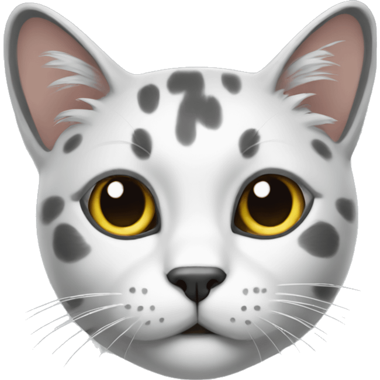 a cat with a bright gray spot on its head emoji