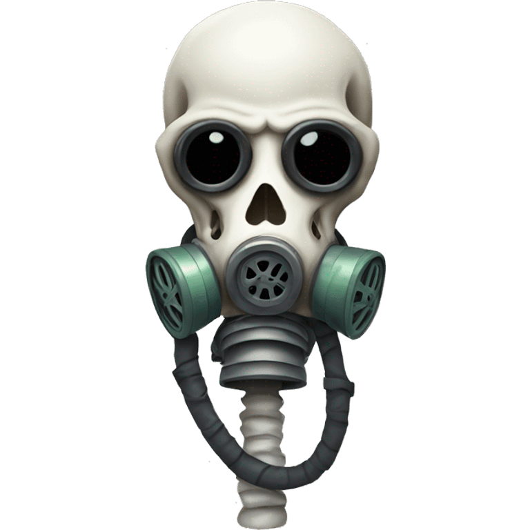 Skeleton wearing a gas mask emoji