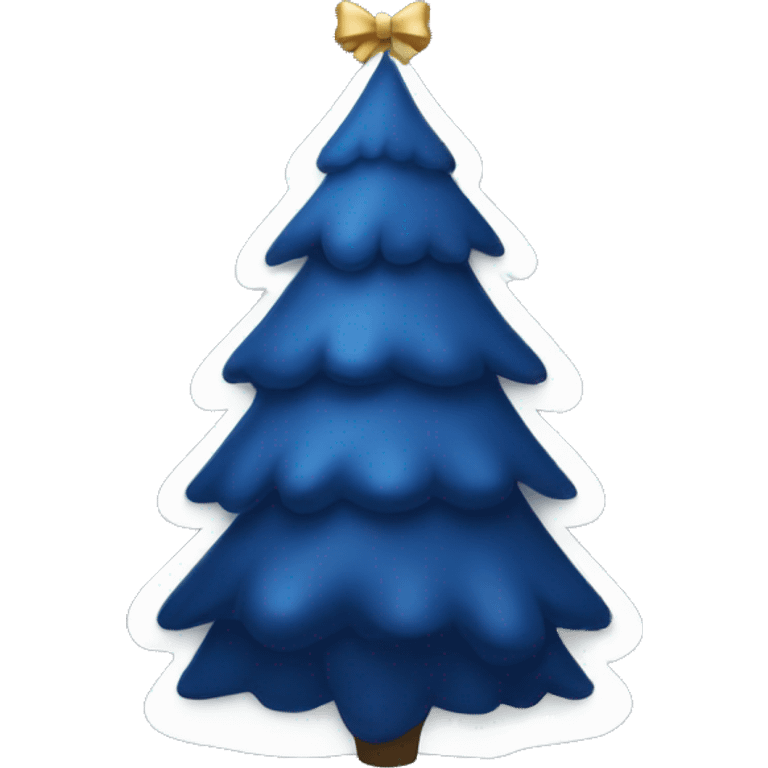 dark blue christmas tree with white bow emoji