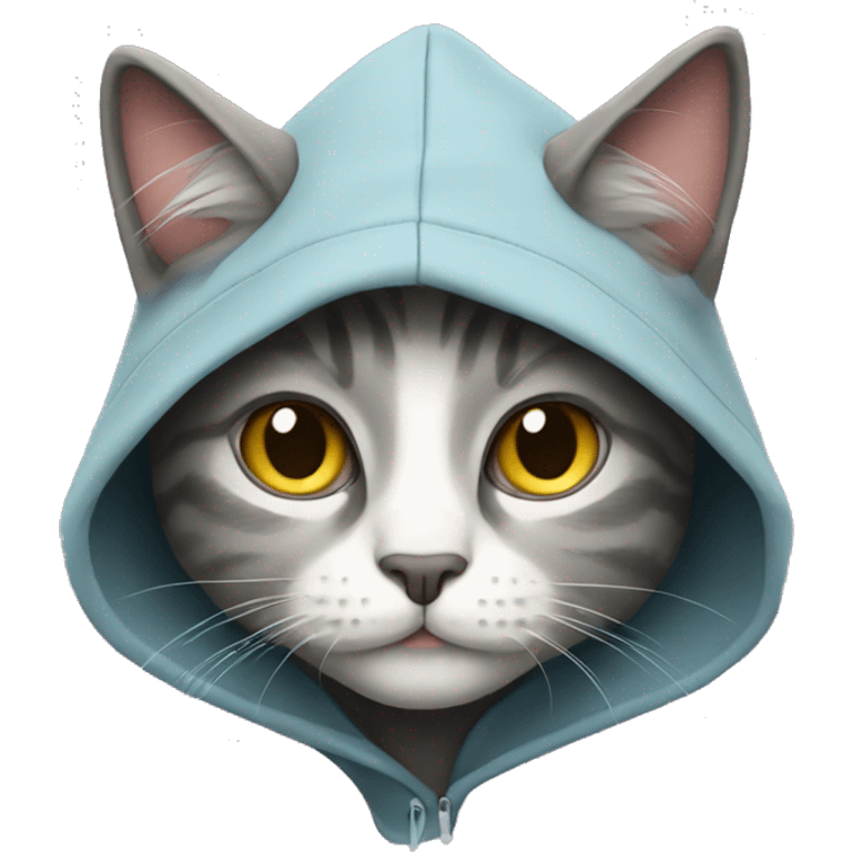 Cat wearing a hoodie emoji