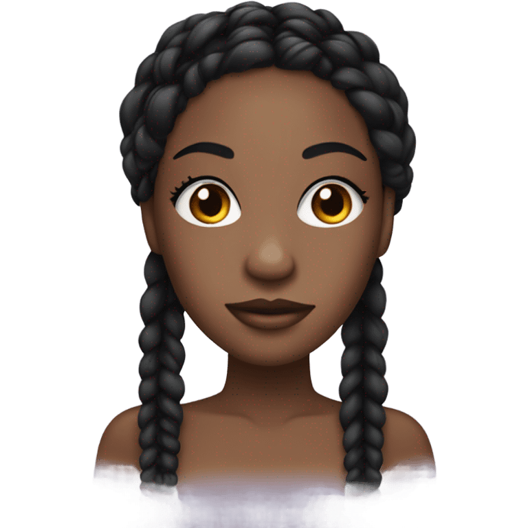 black woman with black braids and lashes emoji