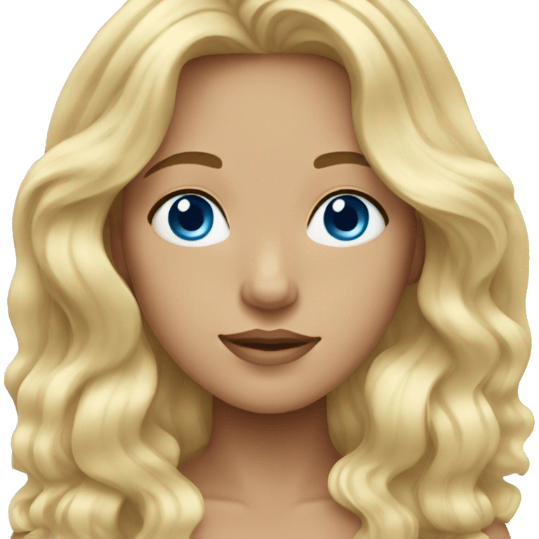 Blond girl wavy hair blue eyes emoji