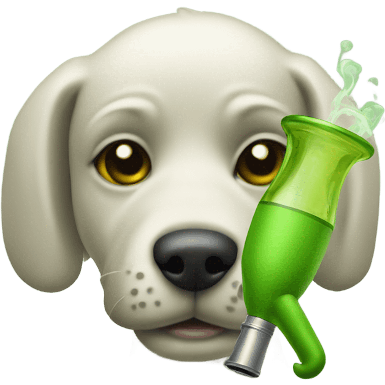 feminine green dog with a bong emoji