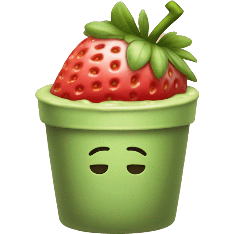 Strawberry matcha  emoji