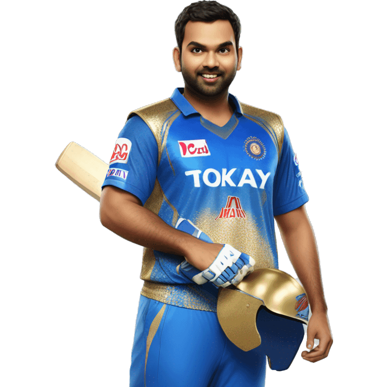 rohit sharma wearing mumbai indians jersey emoji