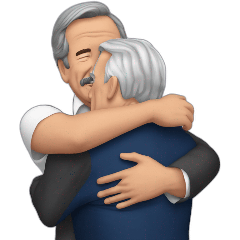 Andres Manuel Lopez Obrador hugging Vicente Fox emoji