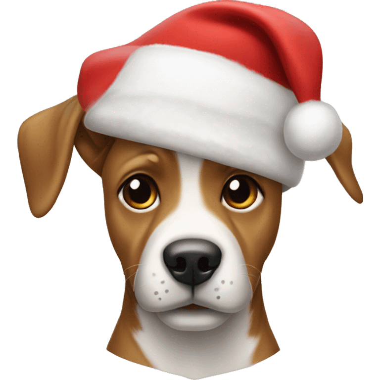 Perro con gorro de santa claus emoji