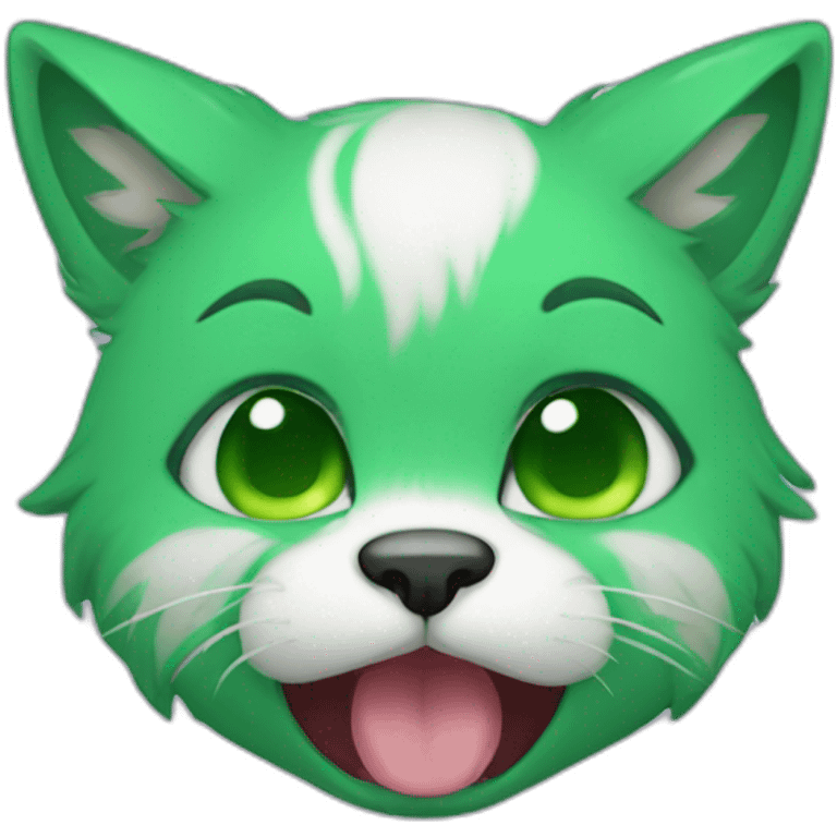 green furry anthro crying cat emoji