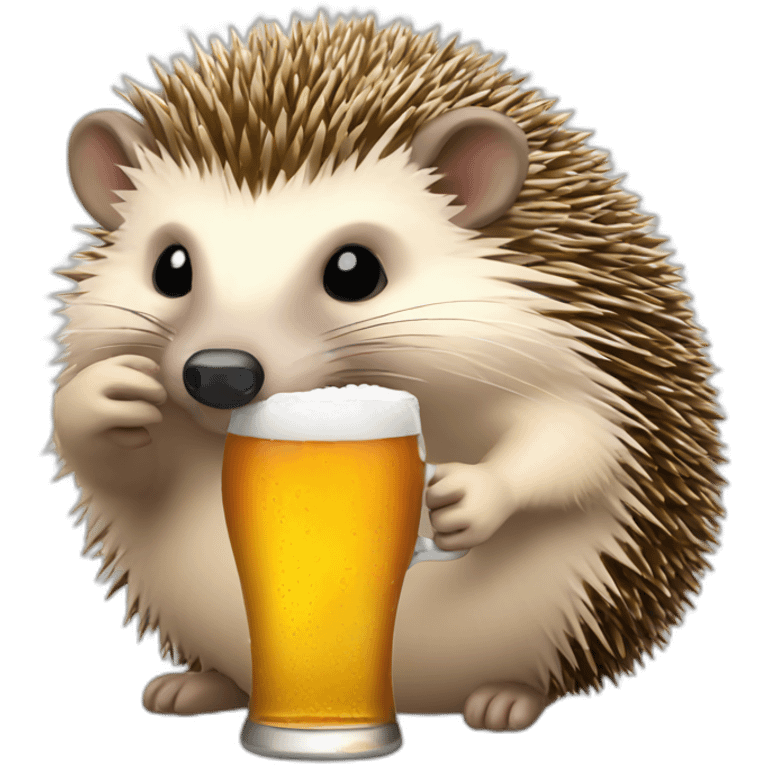 hedgehog drinking beer for bitcoin emoji