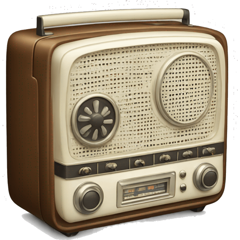 white vintage radio receiver emoji