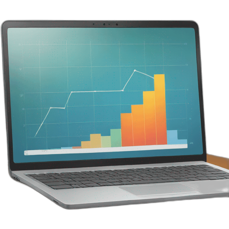 laptop with charts emoji