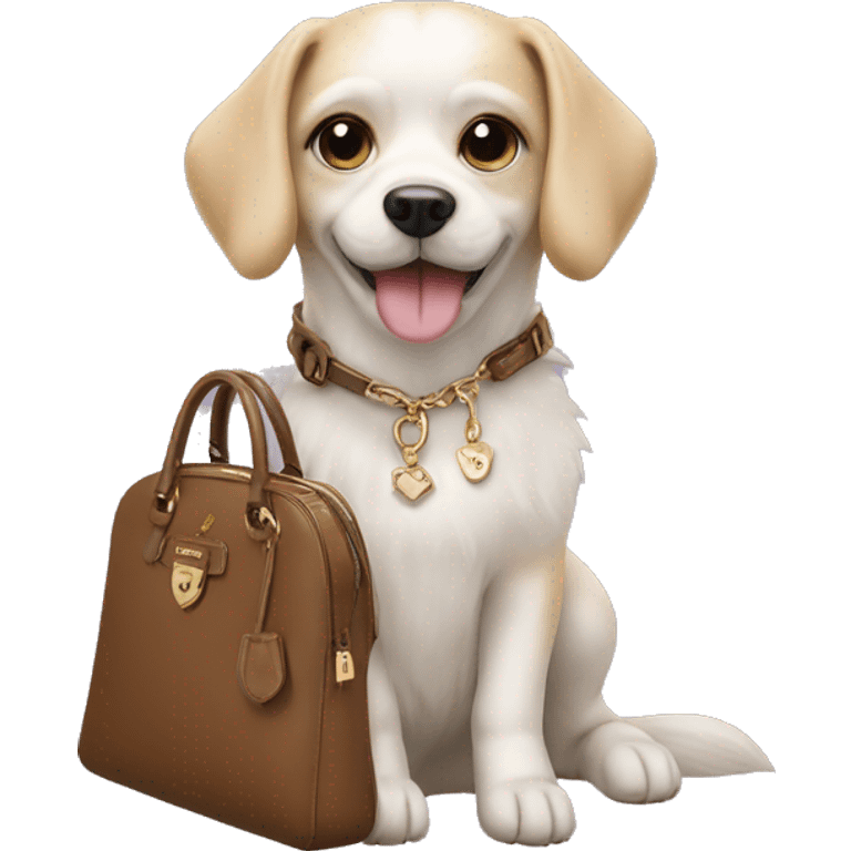 Dog with Prada handbag emoji