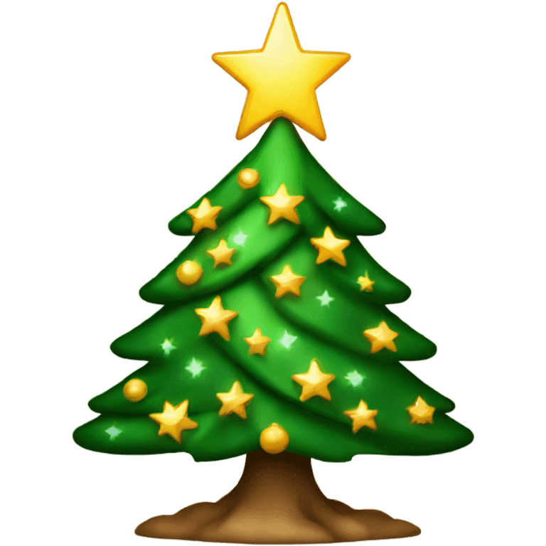 Christmas tree with shining star on top emoji