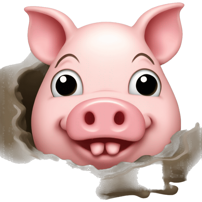 Cute pig face in mud emoji