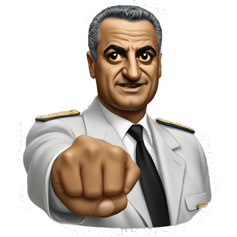 Gamal Abdel Nasser photorealistic points a finger emoji