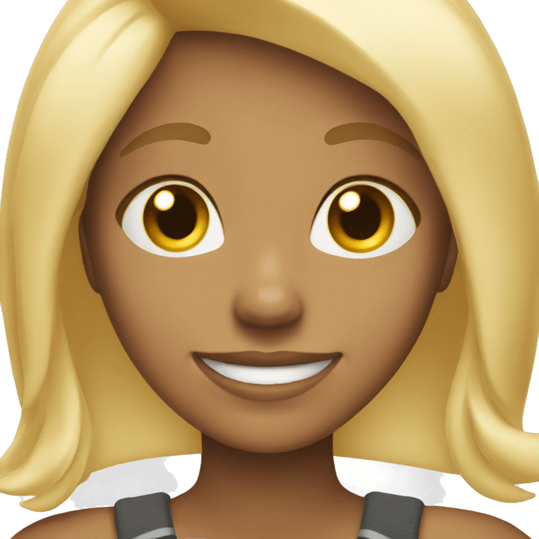 smiling girl with blonde hair emoji