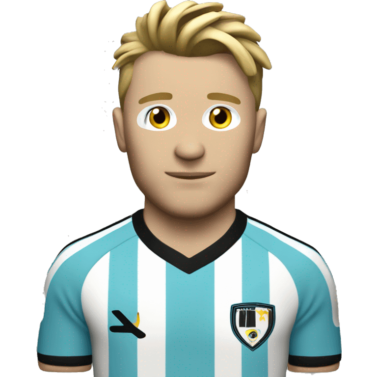 Ciro immobile footballer with black and white strip jersey emoji