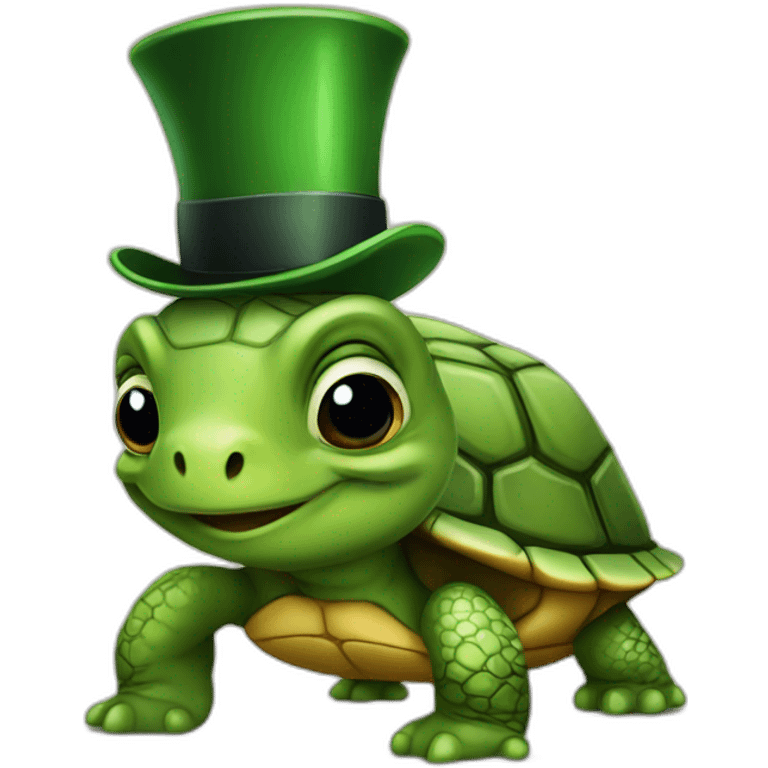 Turtle with a top hat emoji