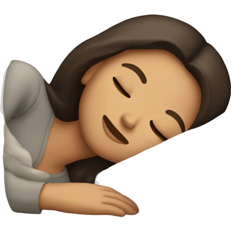 Brunette girl sleeping emoji