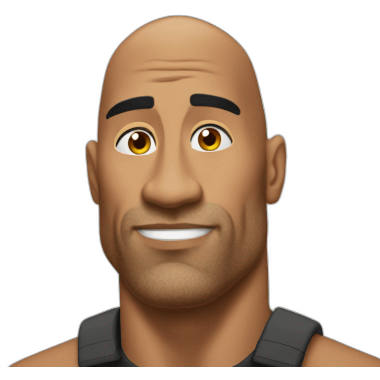 the rock with a thoughtful face emoji