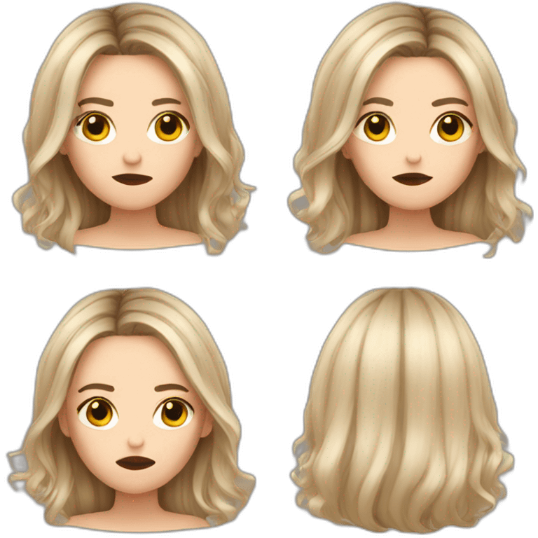 Upset, white women, balayage hair  emoji