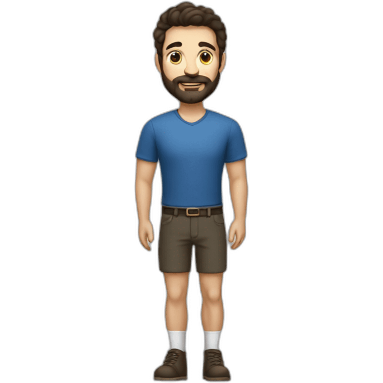 Long tall Dutch guy with short, dark hair, trimmed beard and big calves emoji