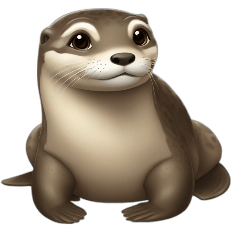 Loutre sur femme enceinte sur tortue emoji