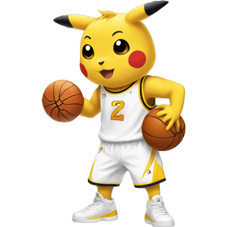 pickachu as a baskettball player emoji