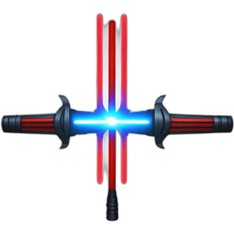 two lightsabers, red and blue crossing each other emoji