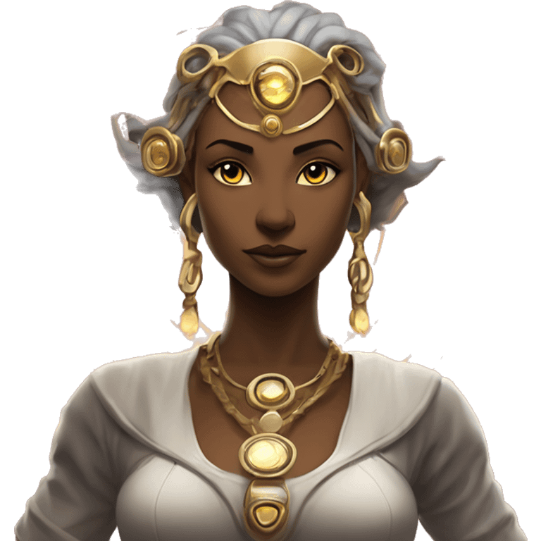 Technomancy Goddess is a mystical being who controls both magic and technology. She can cast spells on technological networks. Her powers blend the ancient art of magic with advanced cybernetics and technology. She can command machines emoji