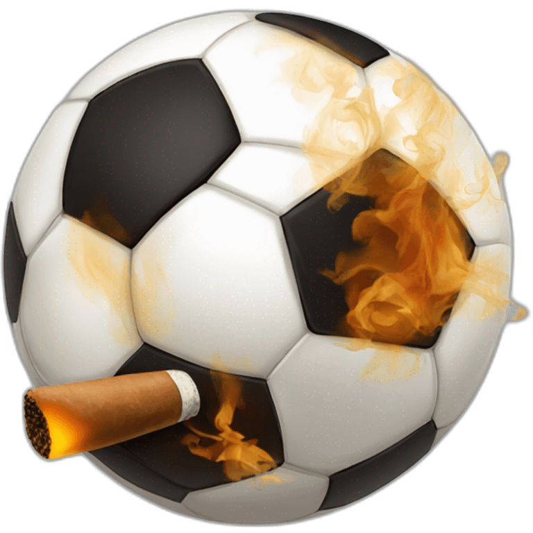 soccer ball smoking a cigar emoji