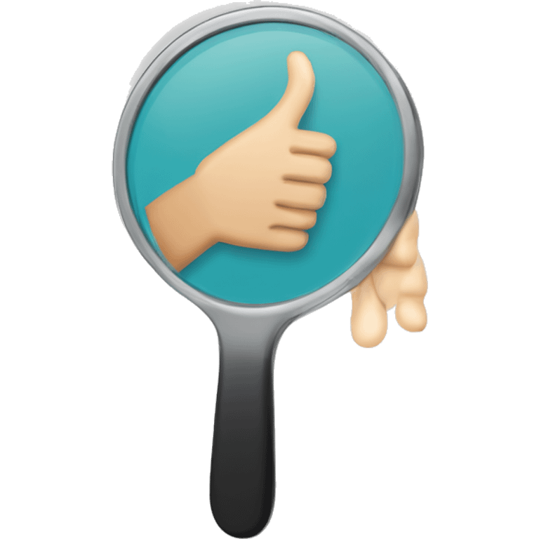  hand mirror icon with a thumbs-up reflection emoji