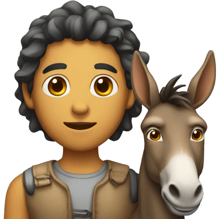 Human with a head of donkey emoji