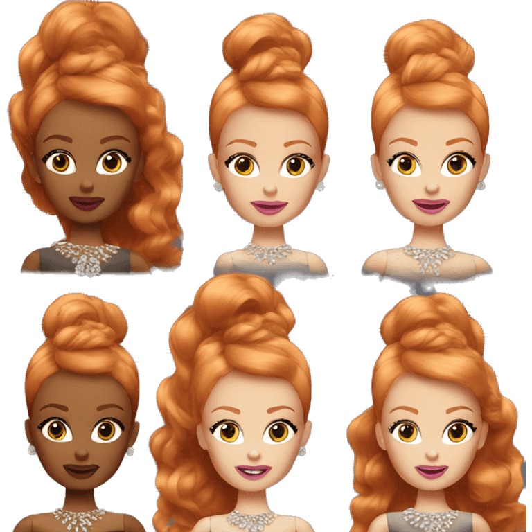 glamorous ginger barbie  emoji