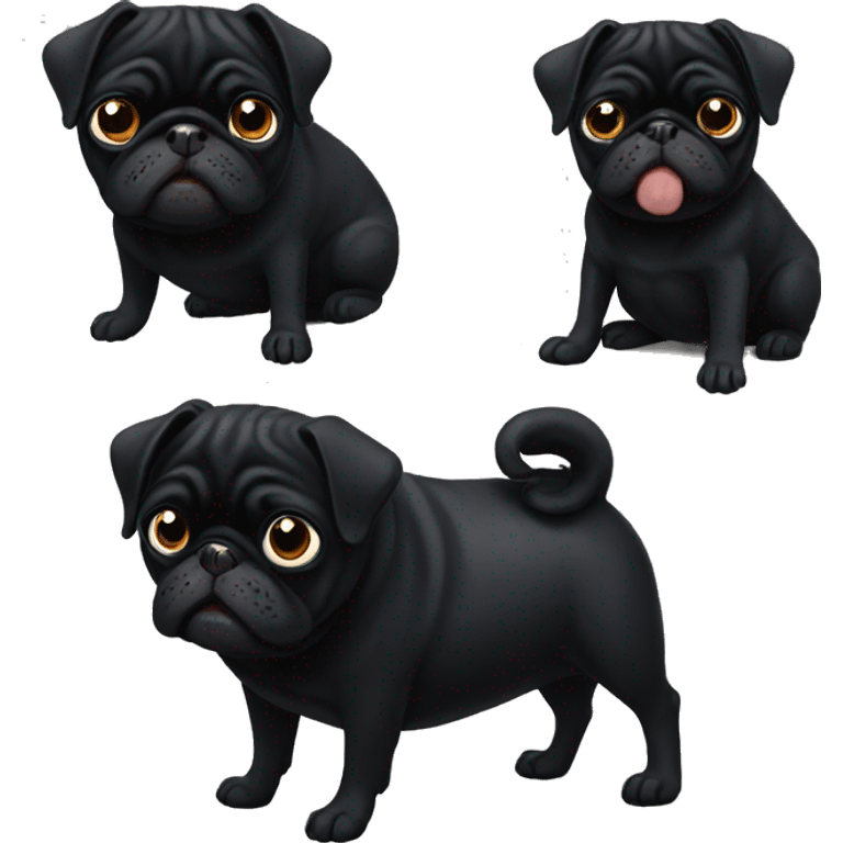 Black pugs  emoji