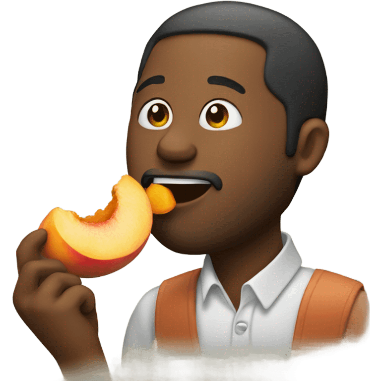 Man eating peach emoji