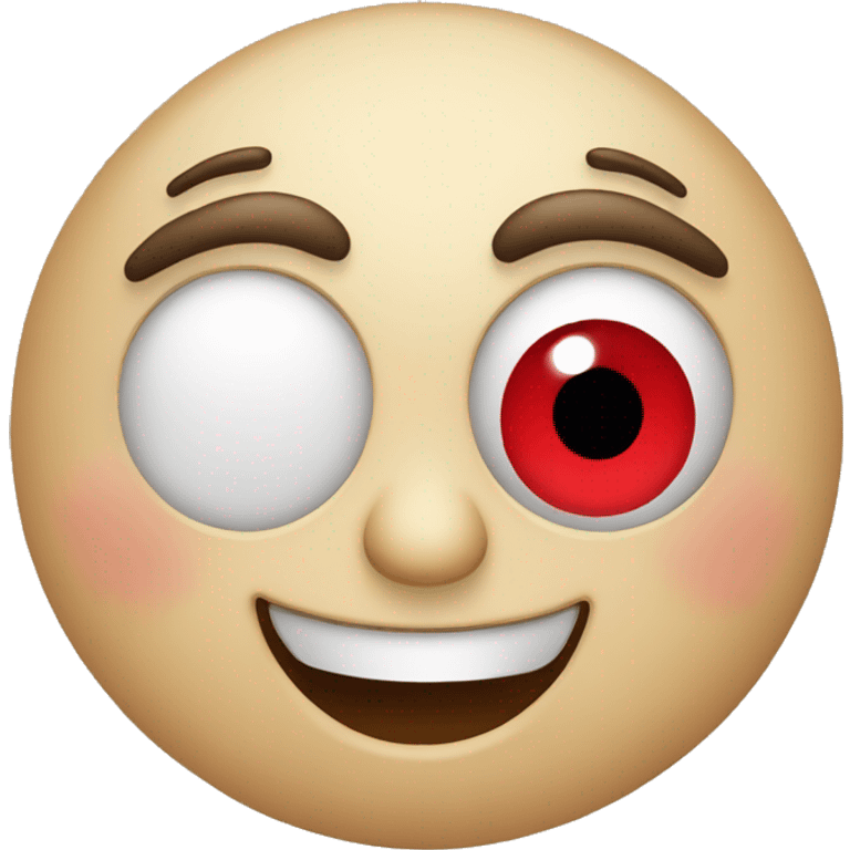 Smiling emoji with red eyes emoji