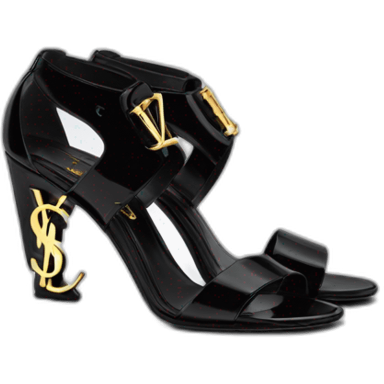 Ysl TRIBUTE heel SANDAL black PATENT LEATHER emoji