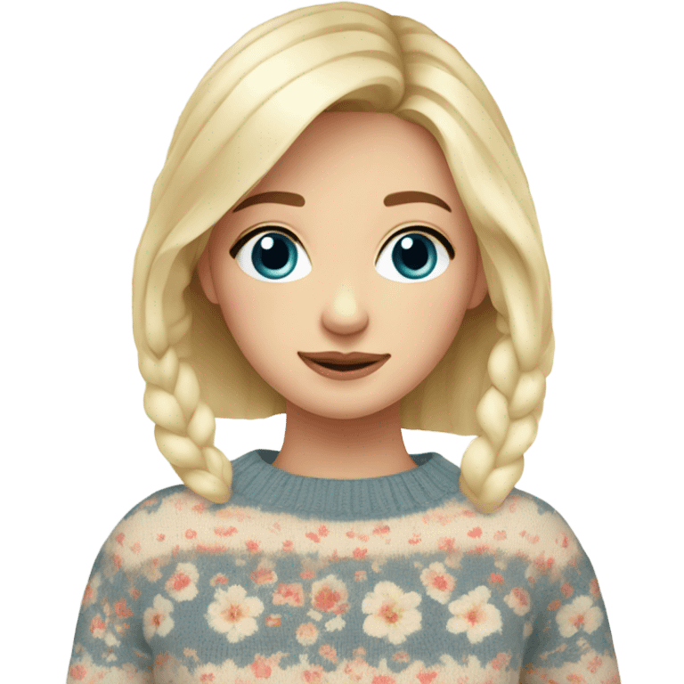 Knit floral sweater blond beautiful finnish girl emoji