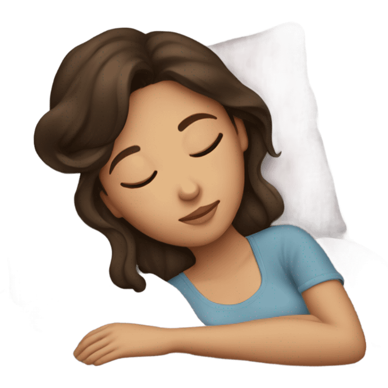 Brunette girl sleeping emoji