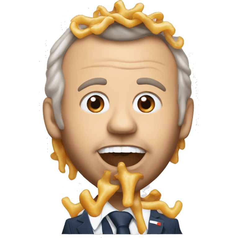 poutine qui regarde emanuel macron emoji