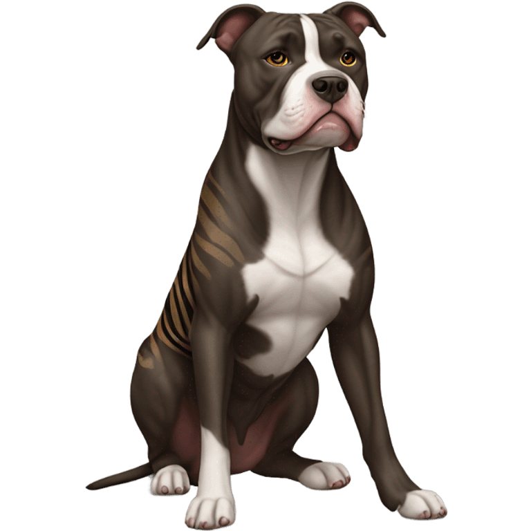 American pitbull terrier dark brindle emoji