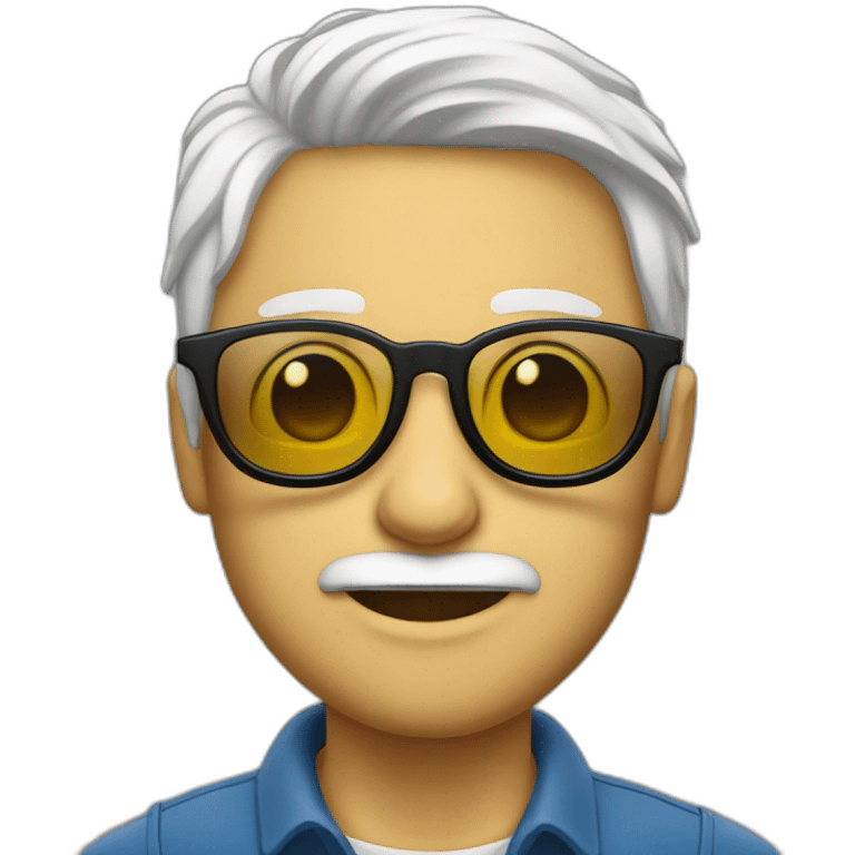 cara de hombre blanco y gafas sorprendido emoji