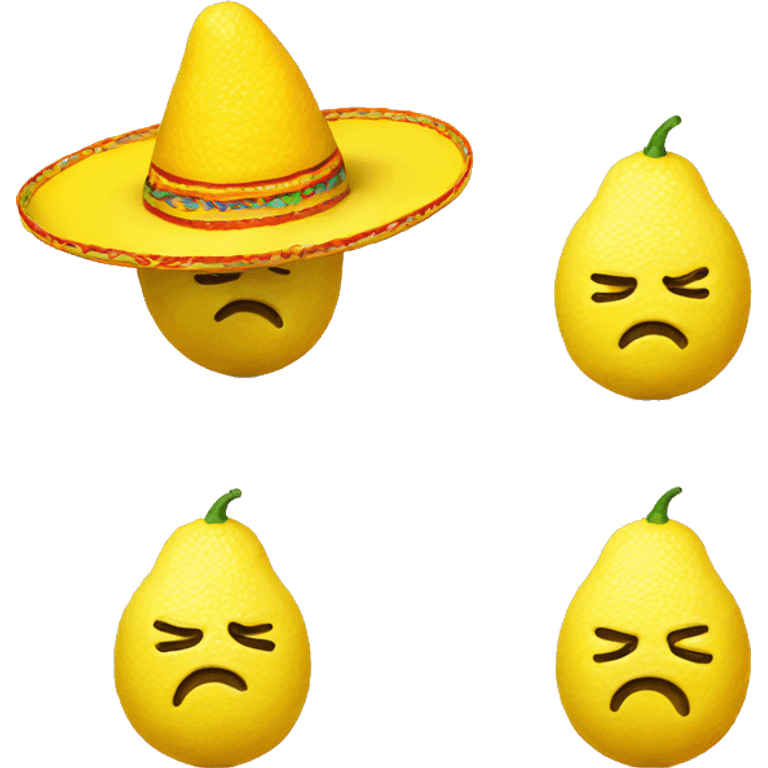 Sad lemon with sombrero  emoji