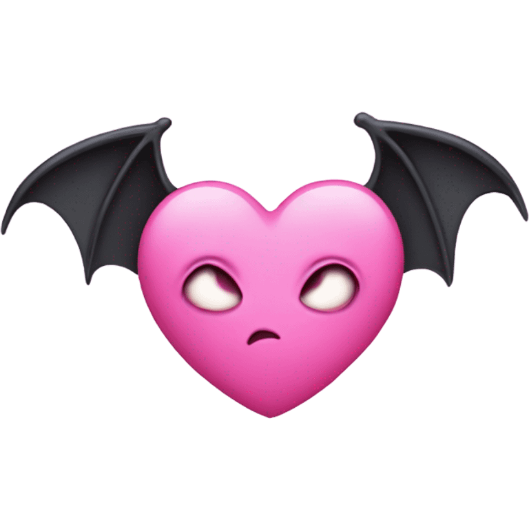 Pink heart with bat wings emoji