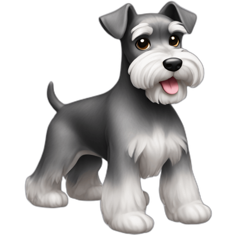 salt and pepper miniature schnauzer emoji