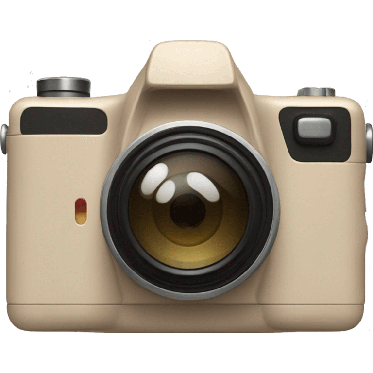 beige Palaroid camera with a photo card sticking out of it emoji