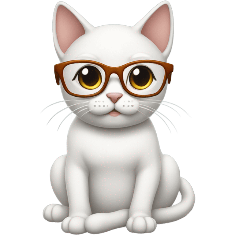 Cat praying with glasses  emoji