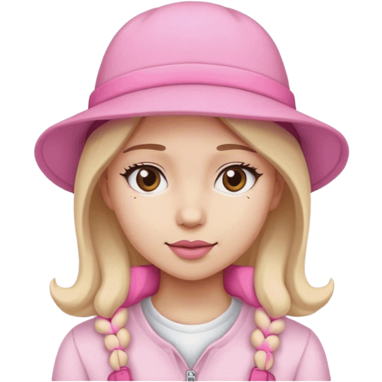 Girl with pink hat  emoji