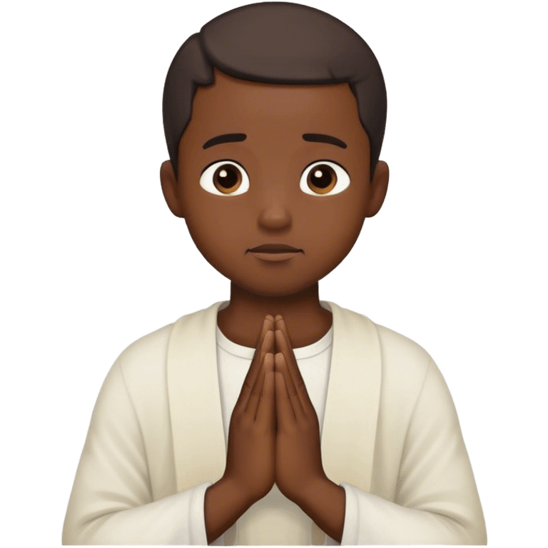 Black man praying  emoji